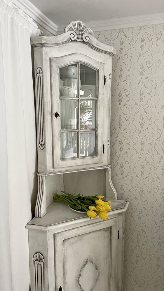 Witryna narożna, kredens narożny prowansalski, shabby chic