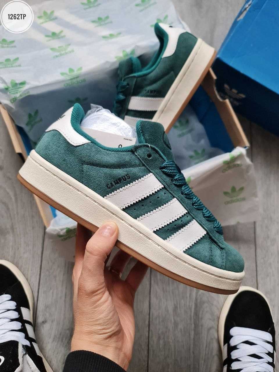 Жіночі кросівки Adidas Campus зелений 1262TP  ТОПОВІ