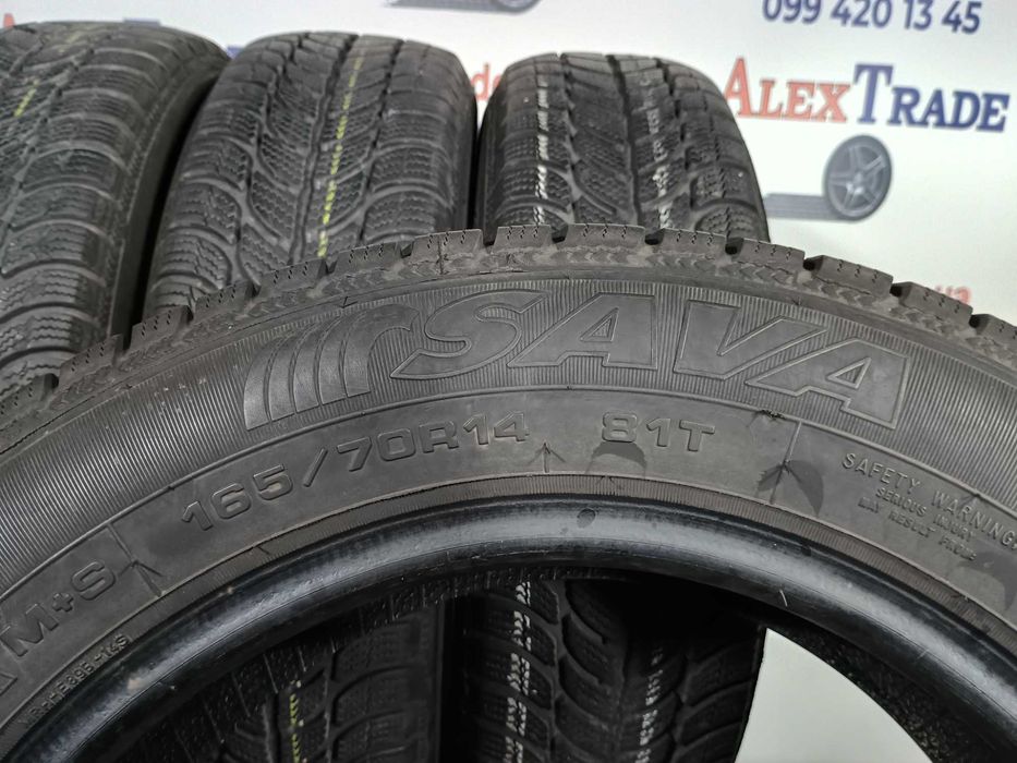 4 шт. 165/70 R14 Sava Eskimo S3+зимові шини вживані,