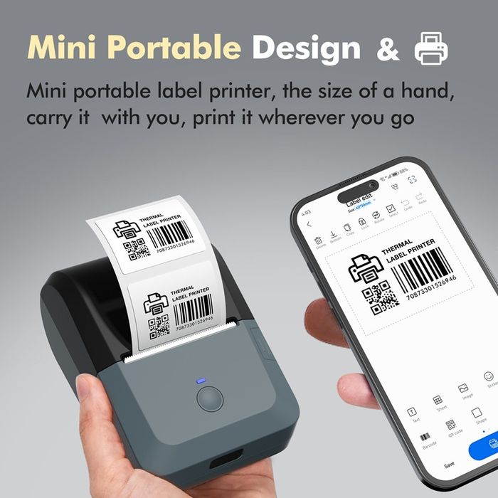 Принтер етикеток 10-80мм Bluetooth/USB. Друк на етикетках всіх вир-ків