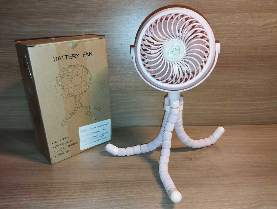 Wentylator D07 - Wiatrak - Różowy - Elastyczne Nogi