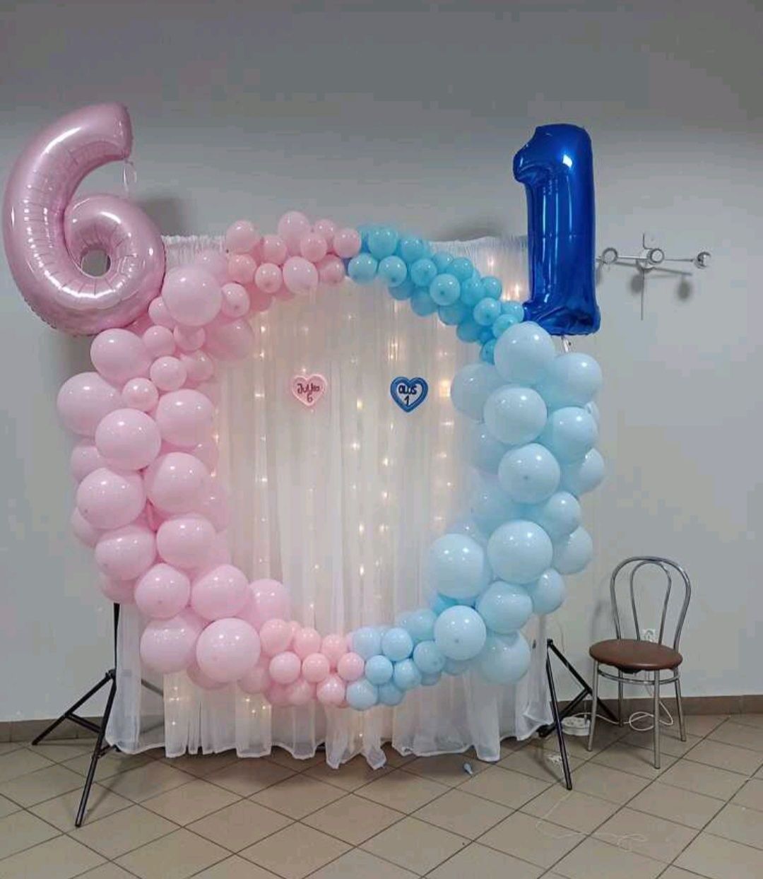 Stelaż na balony wiszący chrzest 18-stka roczek komunia 50-lecie 30-st