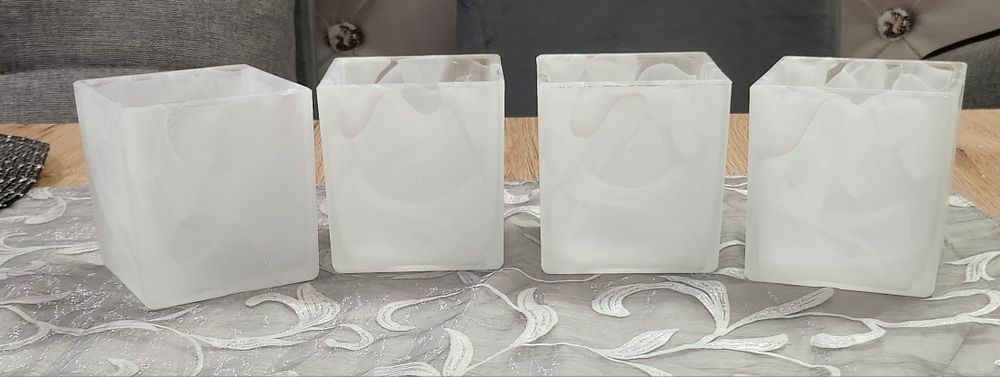 Klosz szklany kwadrat 4szt