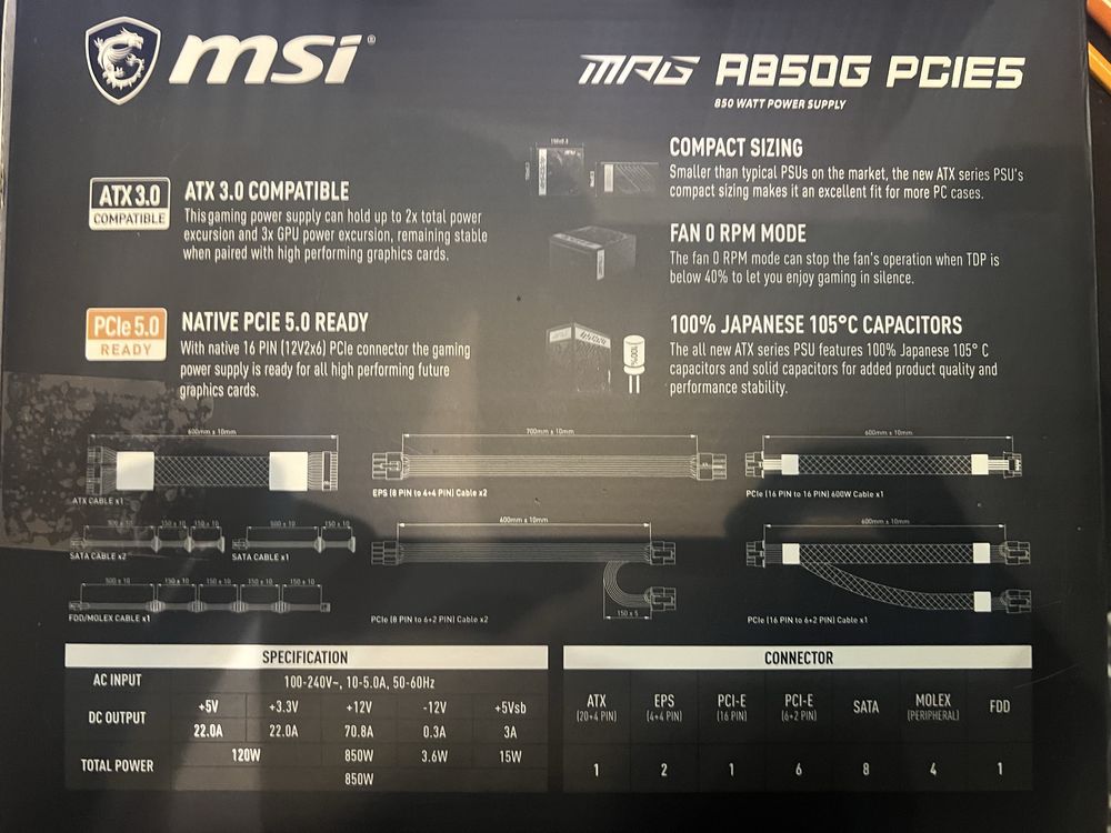 MSI Mpg A850G pcie5