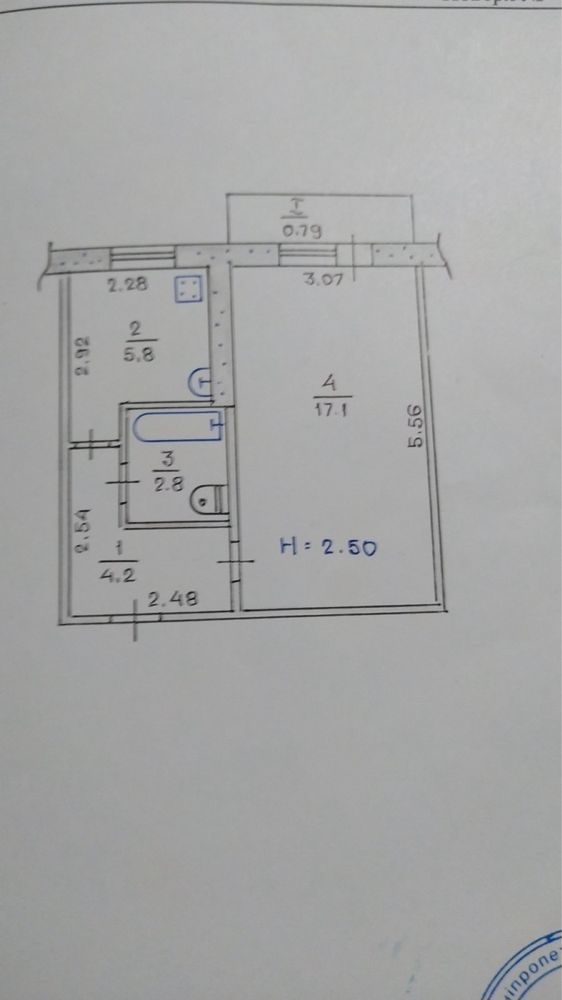 1 ком 3/5 ул Карбышева 10 (17 кв)