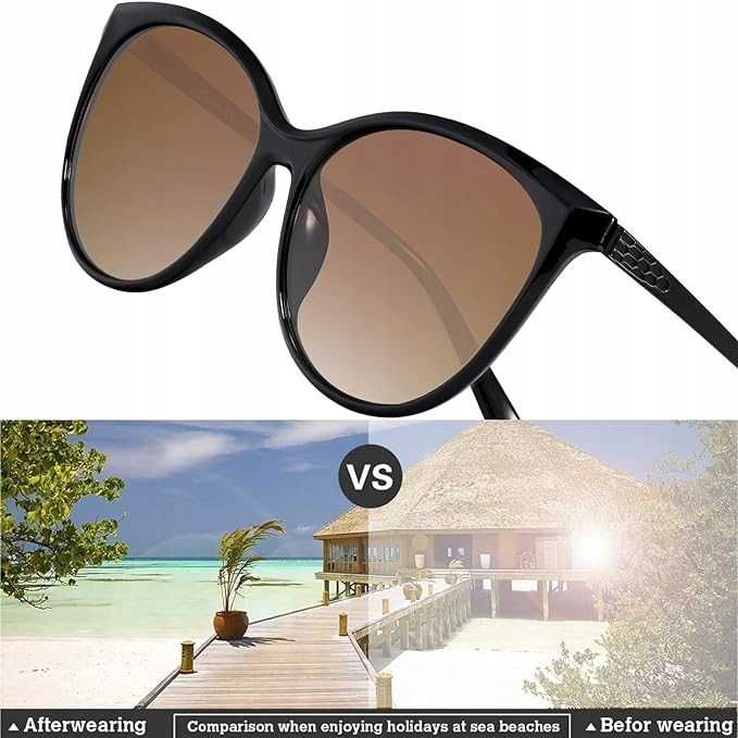 OKULARY PRZECIWSŁONECZNE DAMSKIE polarzone polaryzacyjne z ochroną
