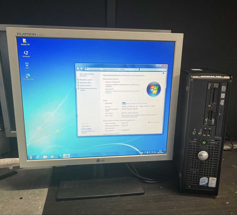 Komputer z monitorem Dell optiplex Intel 3GHz 6GB ram