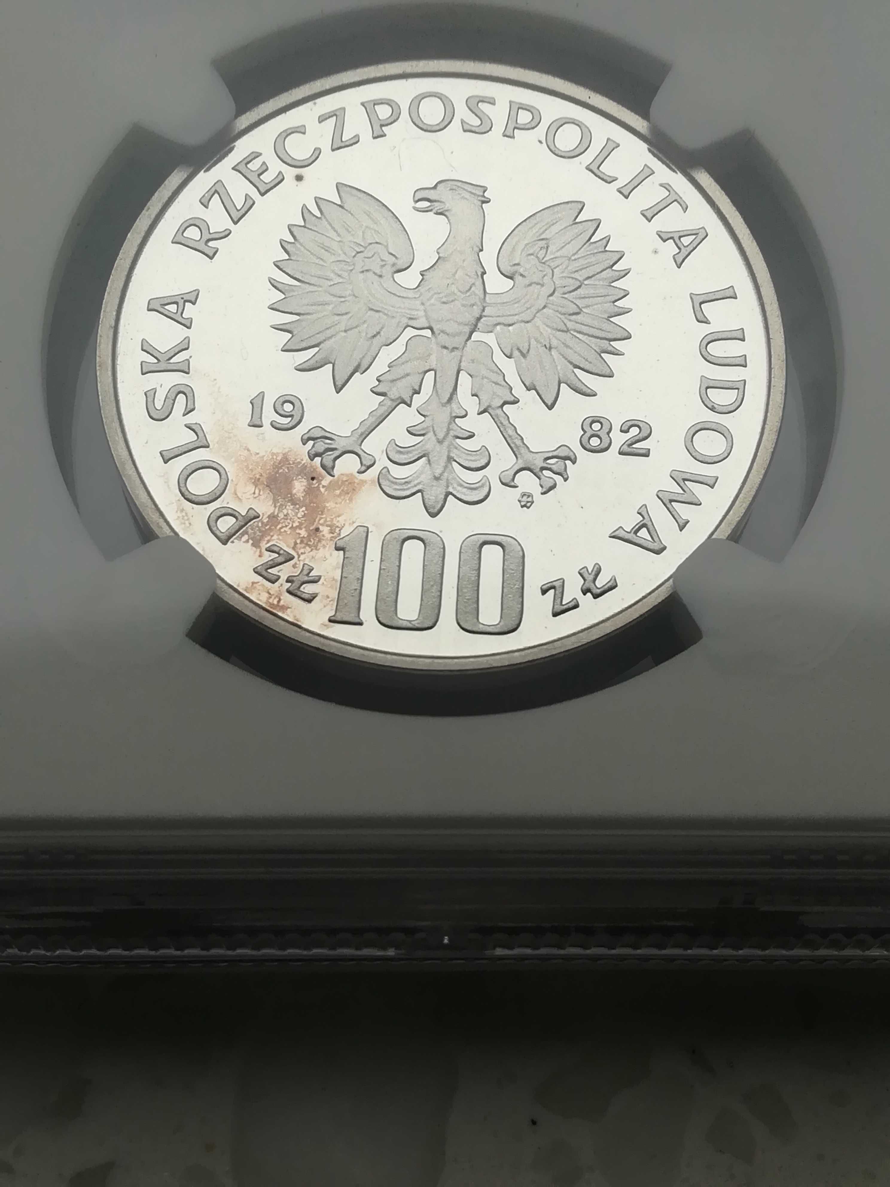 Bocian 100 zł 1982 NGC PF68 Ochrona Środowiska