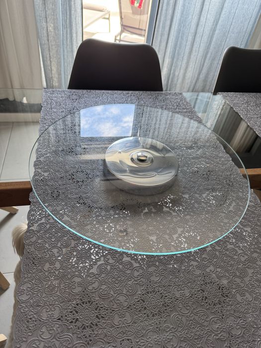 Prato giratorio em vidro 50cm