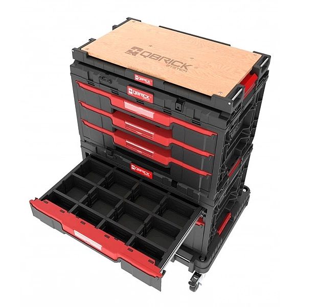 Mobilne Skrzynie Narzędziowe Z Szufladami Qbrick One Workshop Drawers