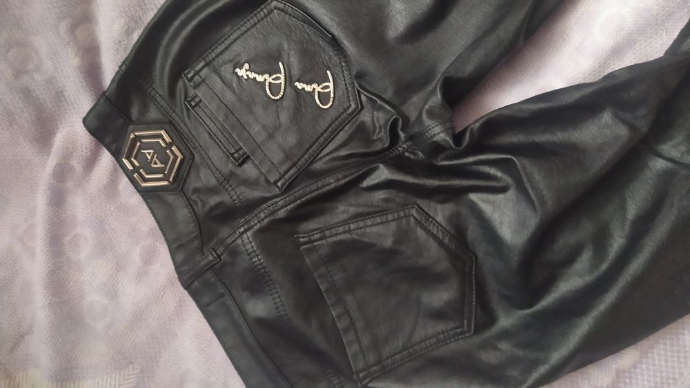 Натуральні Шкіряні утеплені штани