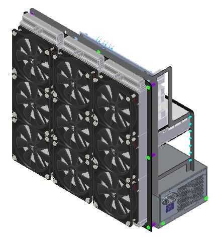 M-CASE 3 - Open AIR CASE / otwarta obudowa PC/ test bench / AIO 3x360