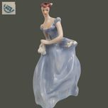 Dama z chusteczką w błękitnej sukni Royal Dux Czechy 24cm Promocja