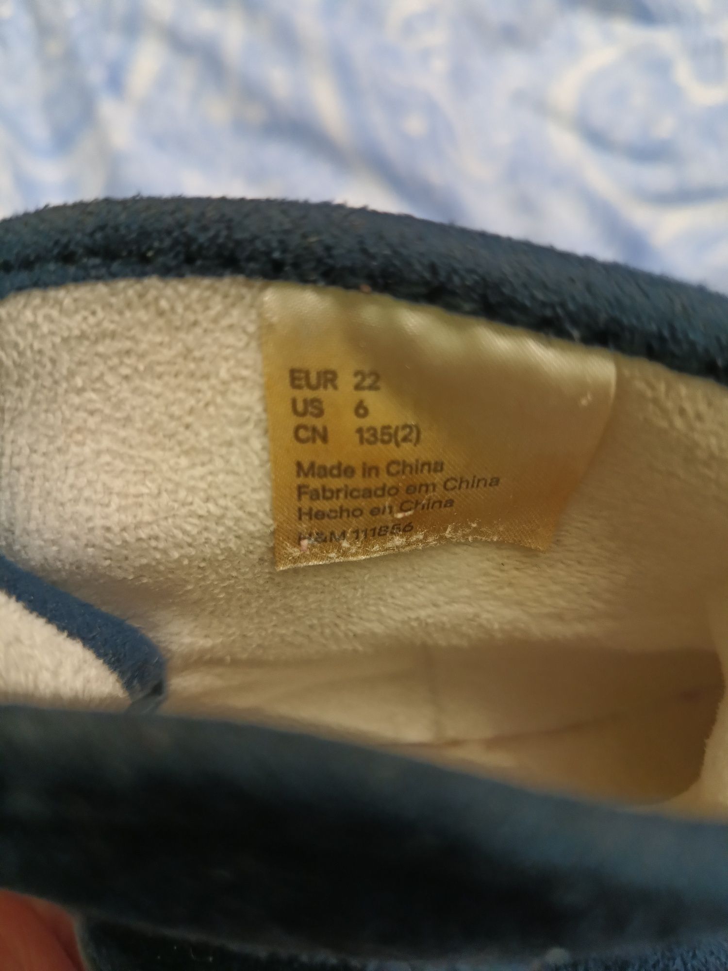 Текстильные ботиночки H&M весна-осень 22 размер