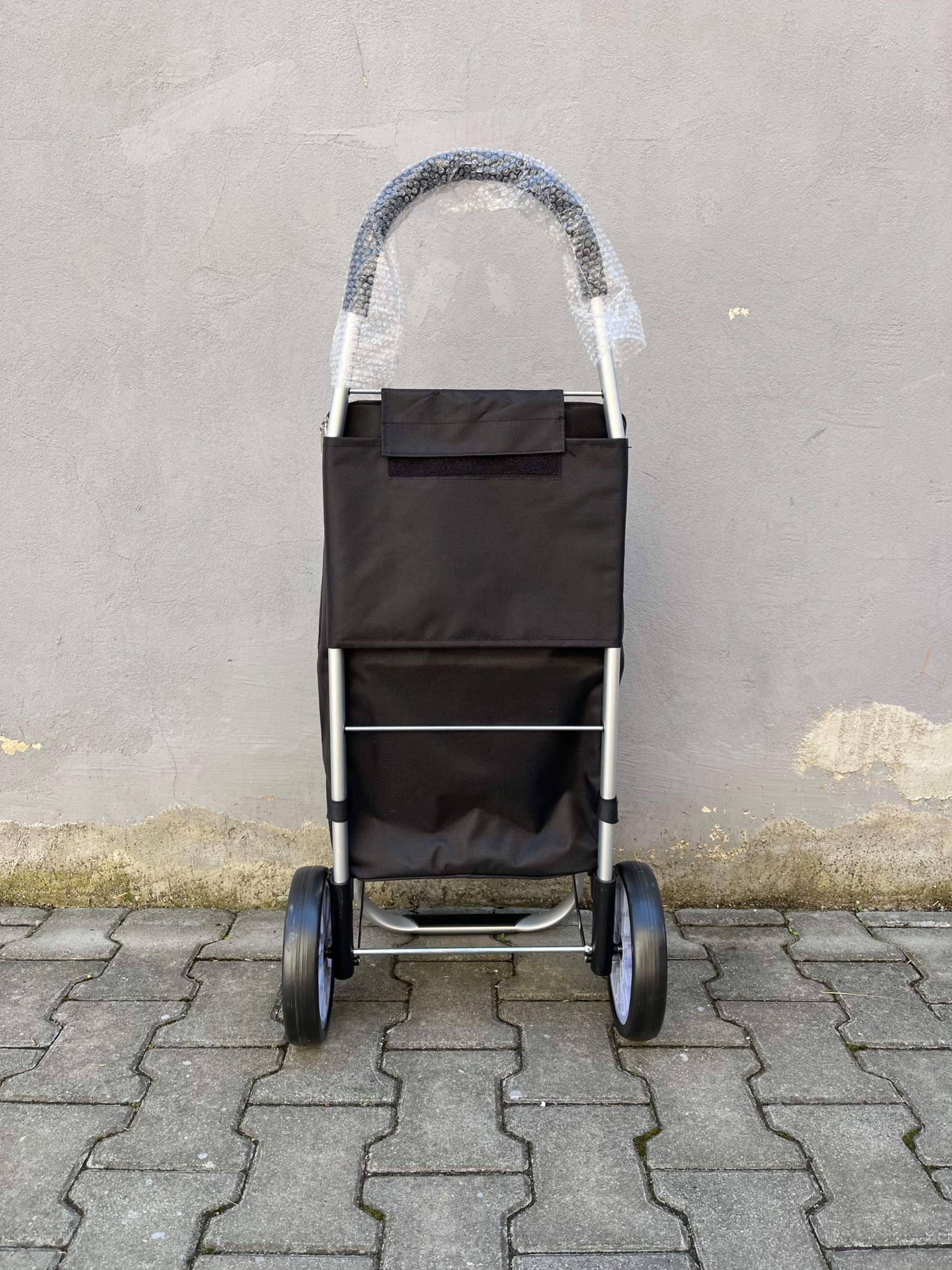 Wózek na zakupy aluminiowy duże koła z torbą termiczną