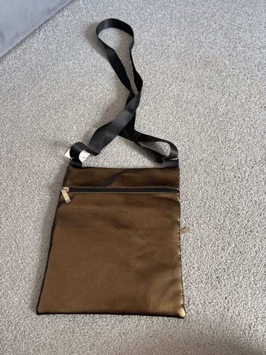 Torebka/saszetka brązowo-złota