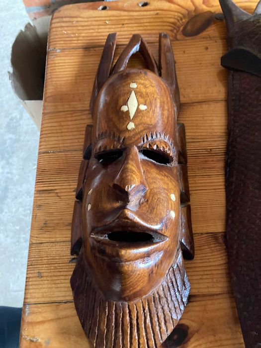 3x Maska afrykańska z drewna diabeł szaman zestaw