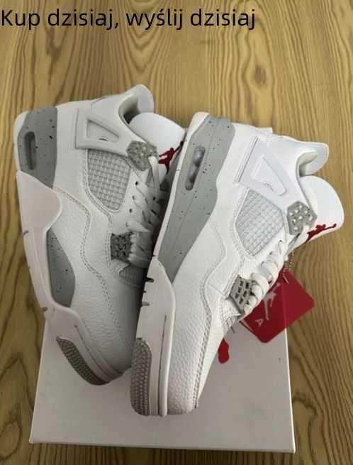 Damskie/Trampki/Męskie/Jordan 4 Retro White Oreo R.44