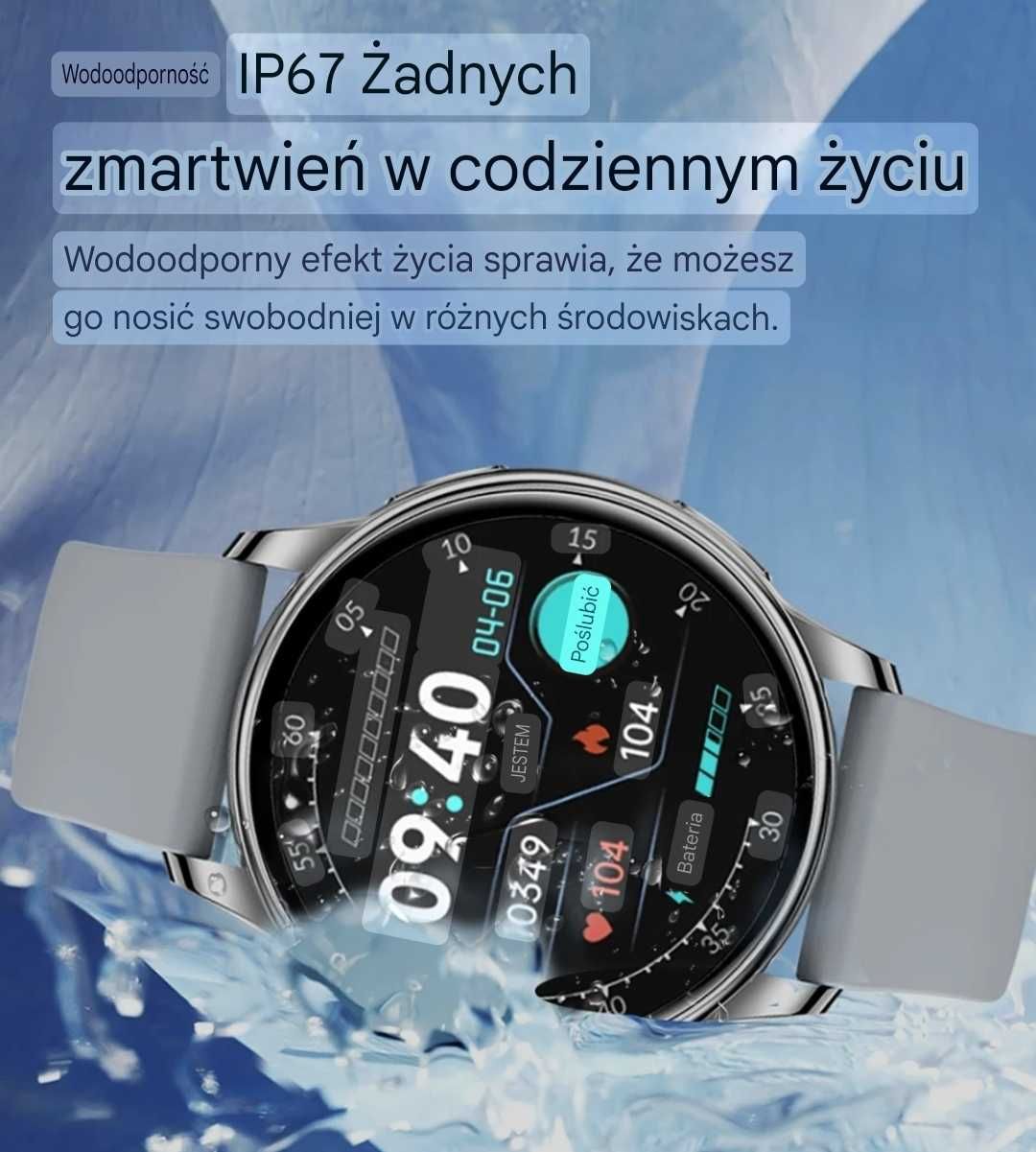 Smartwatch damski Android IOS Bluetooth Sport Zdrowie opaska GRATIS