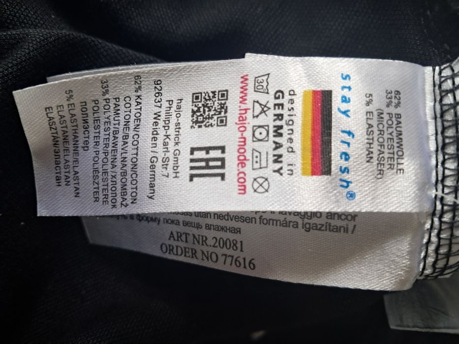 Czarna koszulka polo Hajo 5 XL