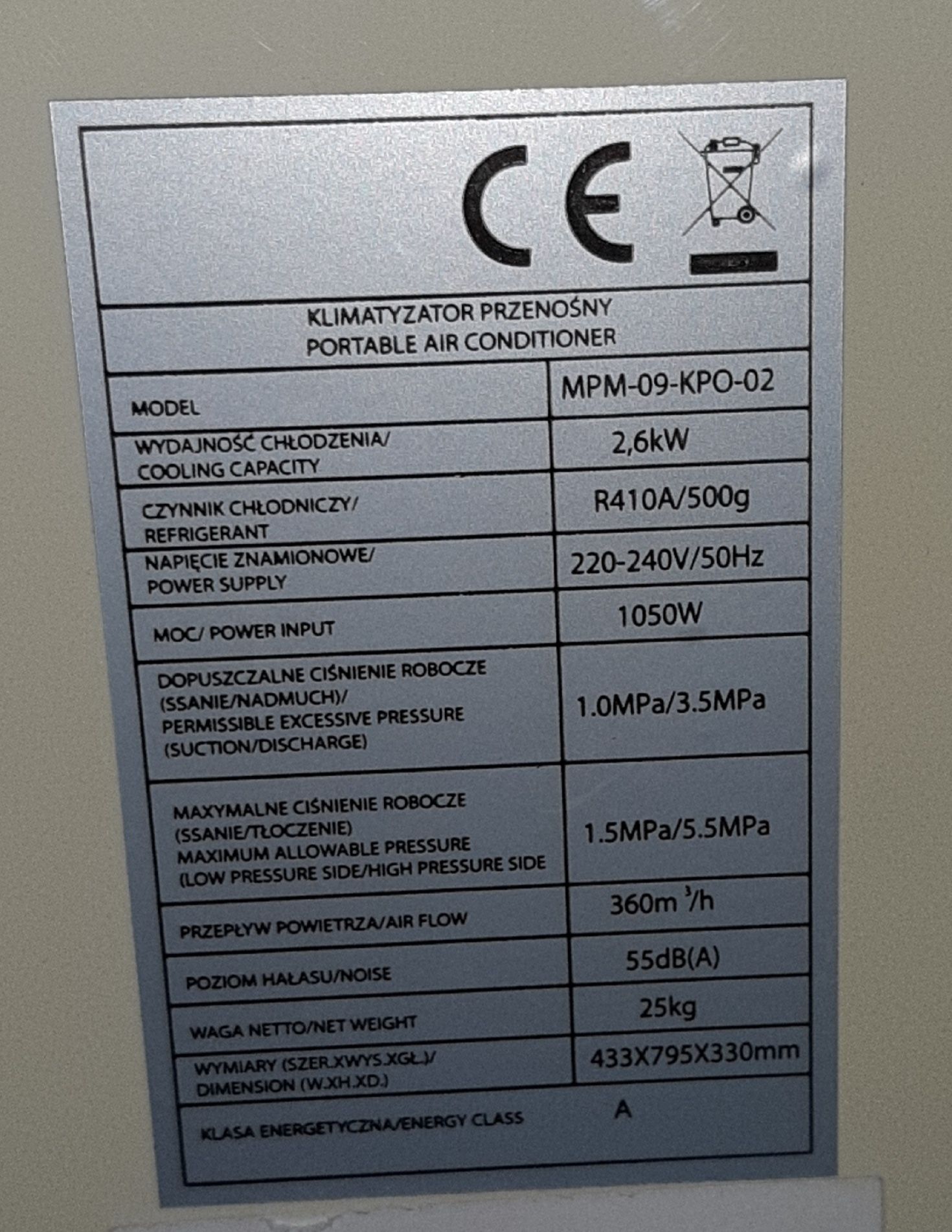 Klimatyzator przenośny