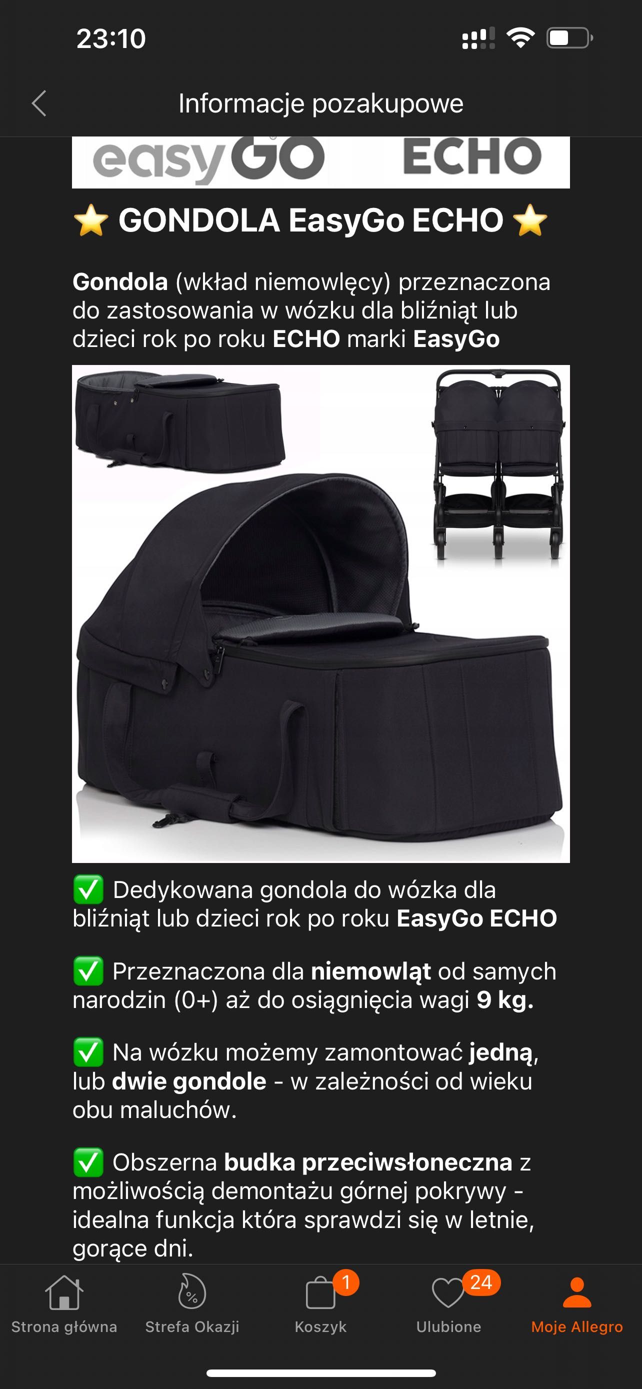 Sprzedam GONDOLA EasyGo ECHO.