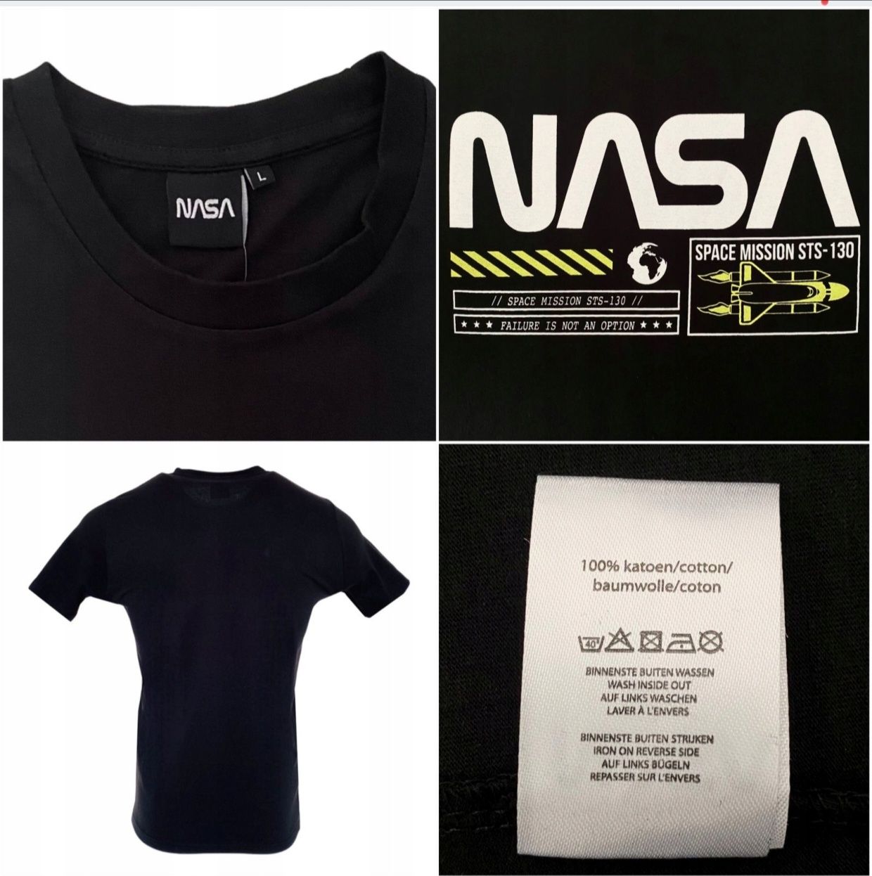 T-shirt męski okrągły dekolt Nasa rozmiar M