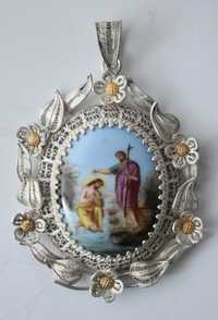 Srebrny medalion "Chrzest Jezusa"