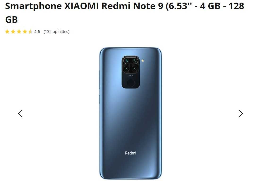 Redmi note 9 (4GB/128GB) - excelente estado