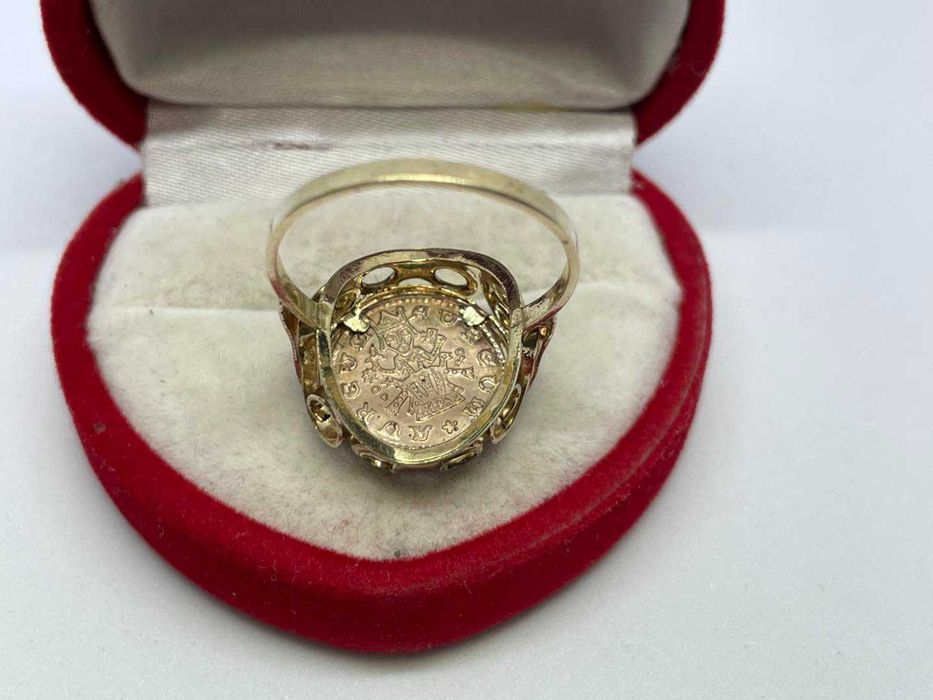 Złoty Pierścionek z Monetą pr.333 2g r.15