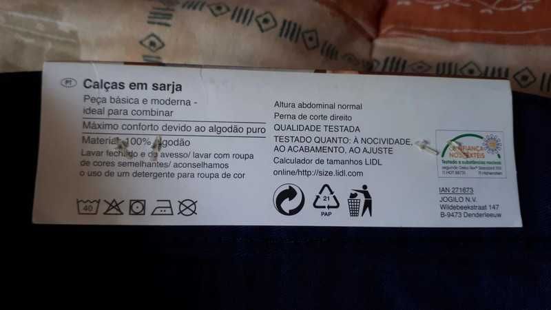 Calças em Sarja, tamanho 48 / 4XL