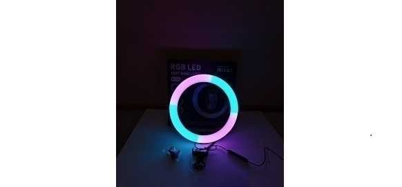 Кольцевая лампа RGB 33 см разноцветная со штативом