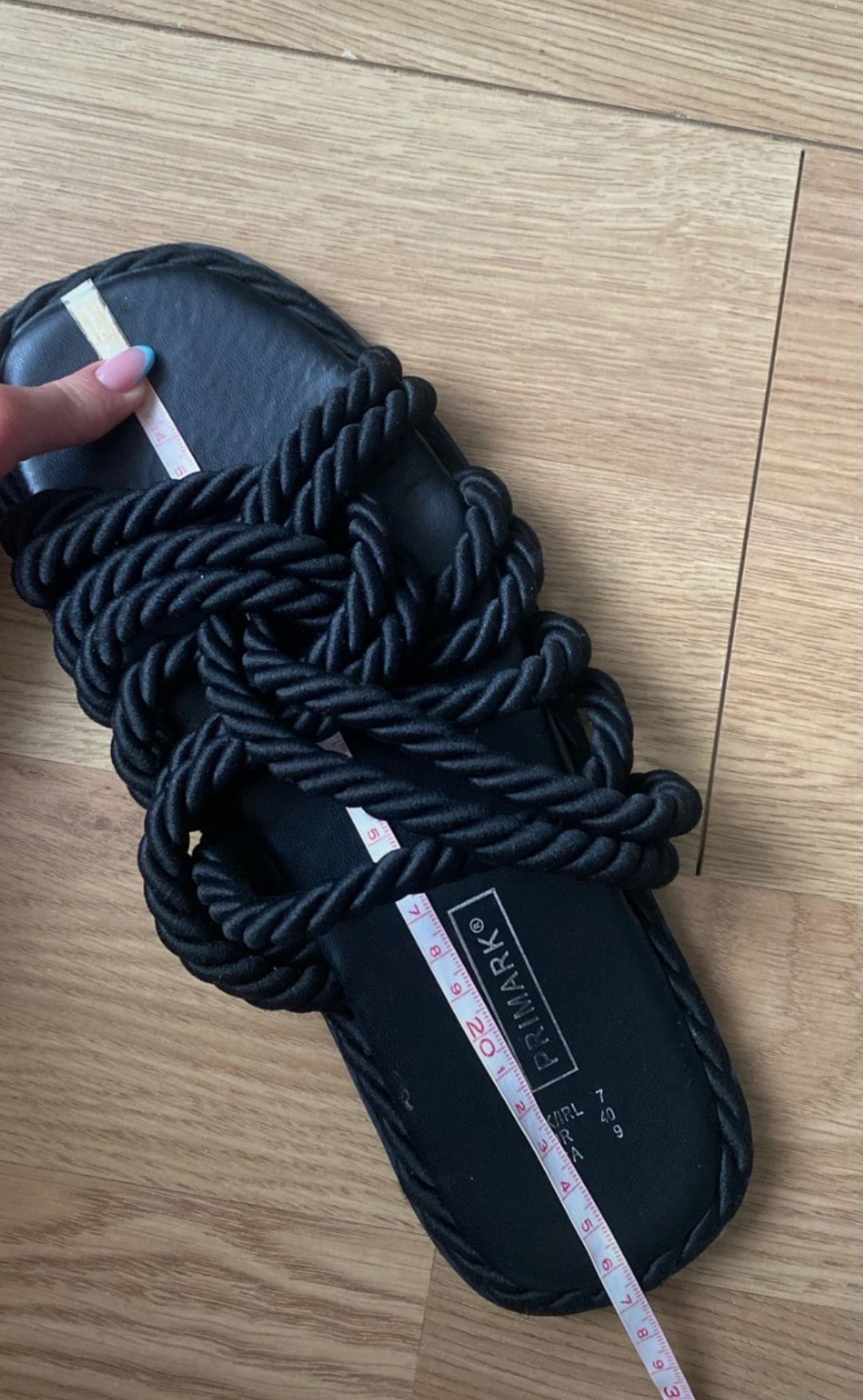 Klapki damskie czarne Primark, rozmiar 40