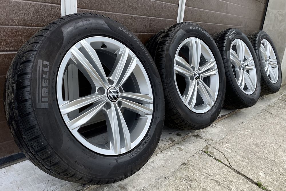 4x alufelgi 5x112 r18 et43 7J Opony 235/55 18 Pirelli Winter VW Tiguan