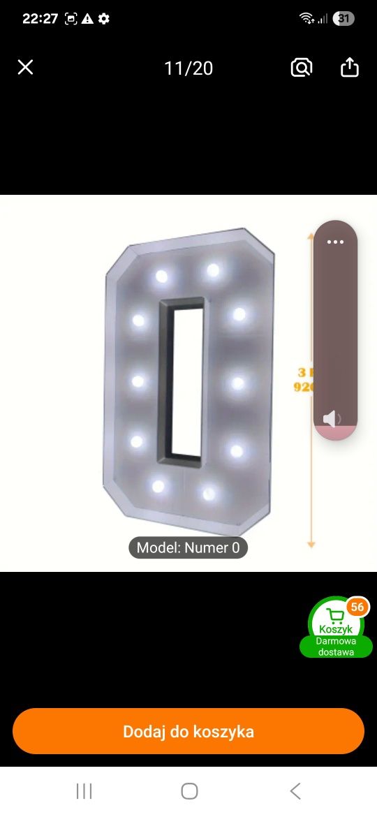Duże cyfry LED od 0 do 9