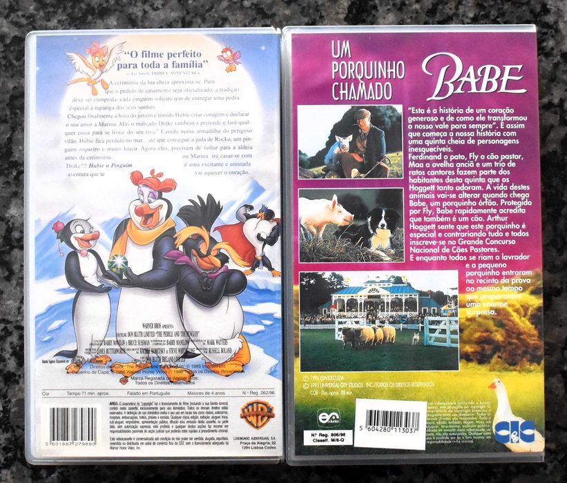 Lote 6 filmes de animação em VHS (Lote 2)