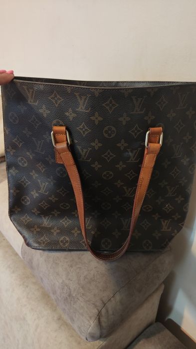 Duża torba LV ze skórzanymi rączkami shopper LV