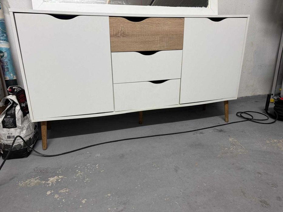 Aparador Moderno Estilo Nórdico Branco Minimalista