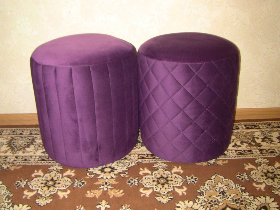 Пуф мягкий круглый велюровый