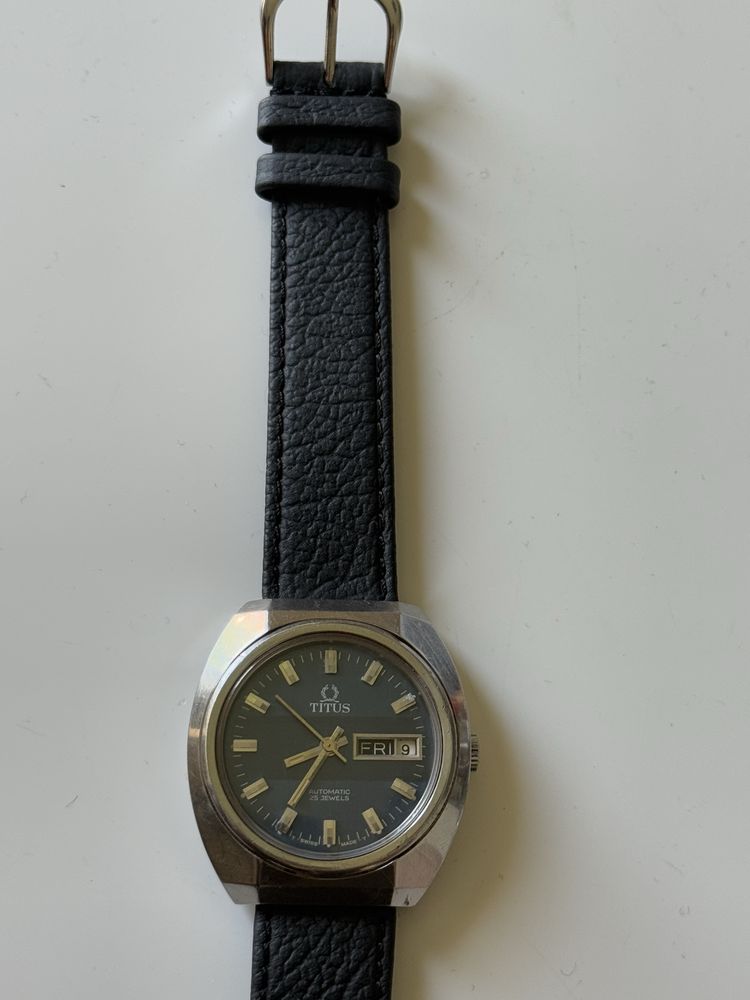 Zegarek męski Titus Automatic 25 jewels, duży 38,5/42mm, piękny stan