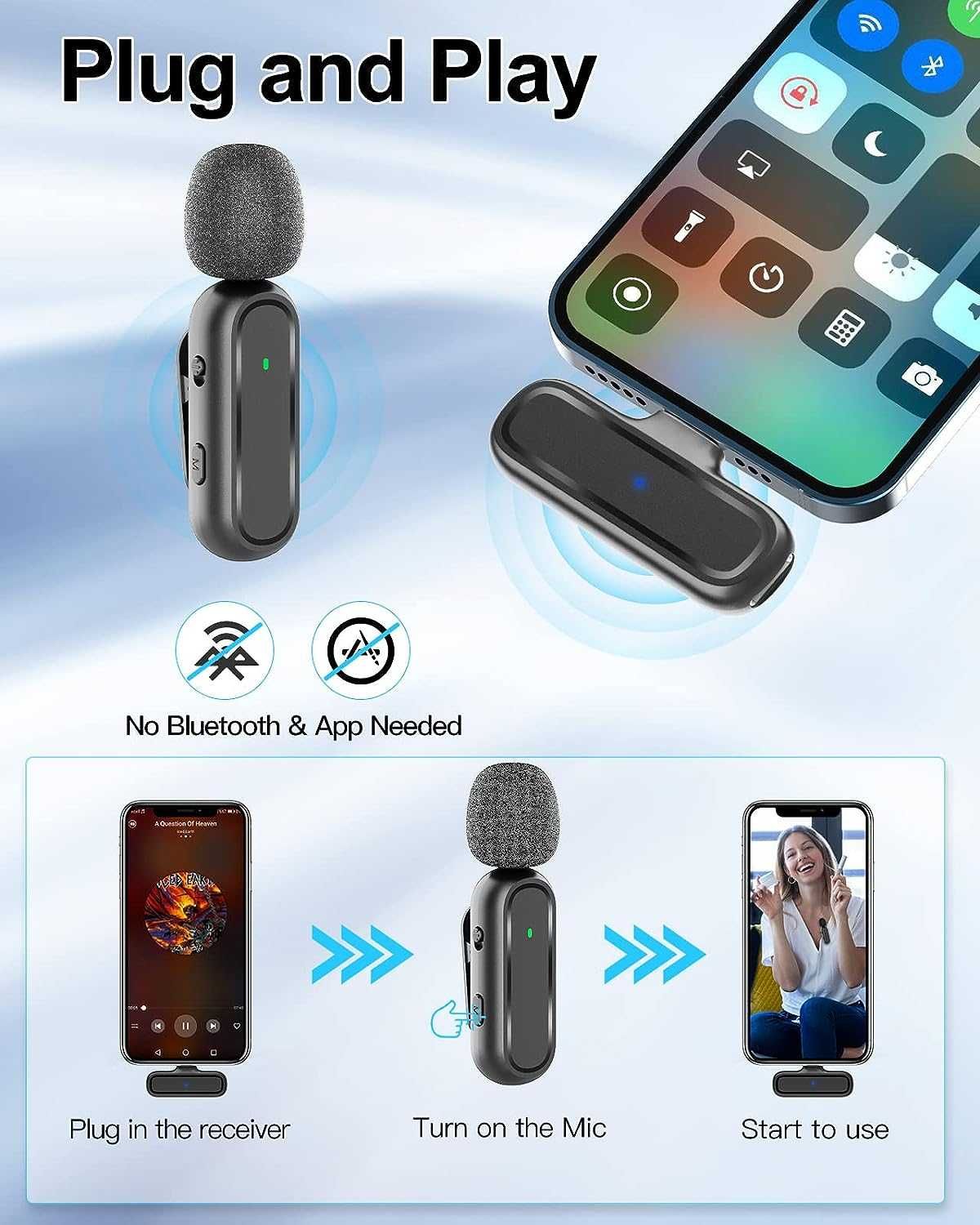 Sunity Lavalier mikrofon bezprzewodowy do iPhone'a iPada bezprzewodowy