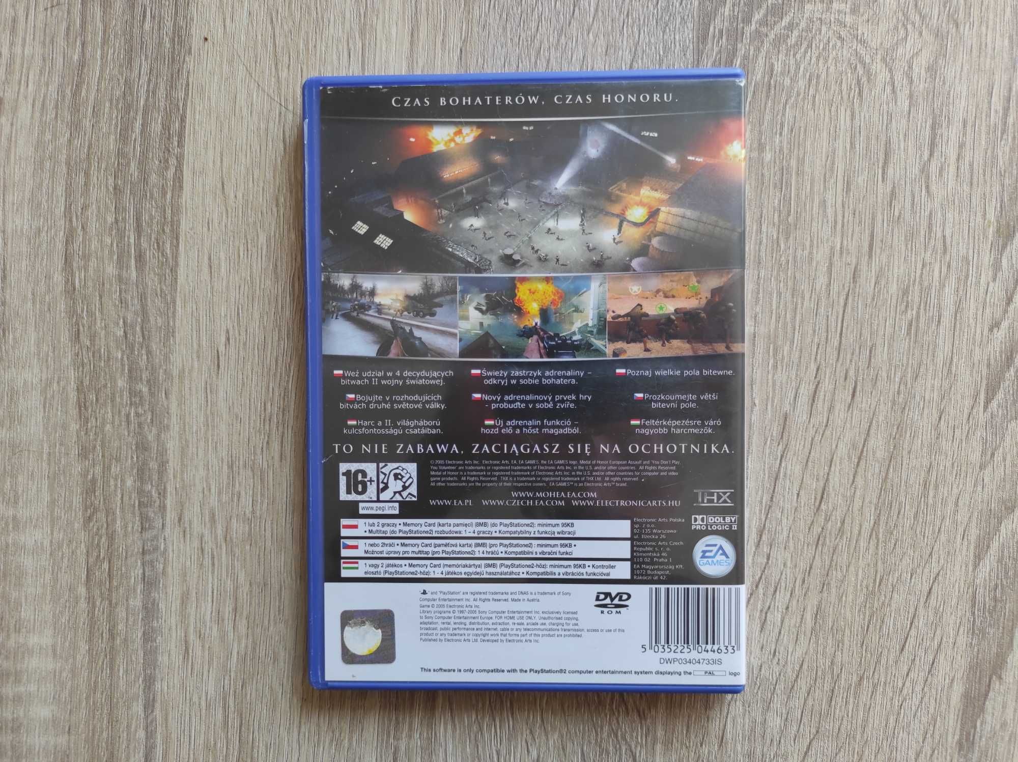 Medal of Honor Wojna w Europie European Assault PS2 - Stan Płyty BDB -