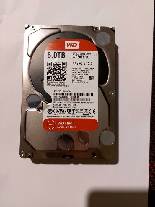 5x Dysk HDD WD Red 6TB 3,5" WD60EFRX