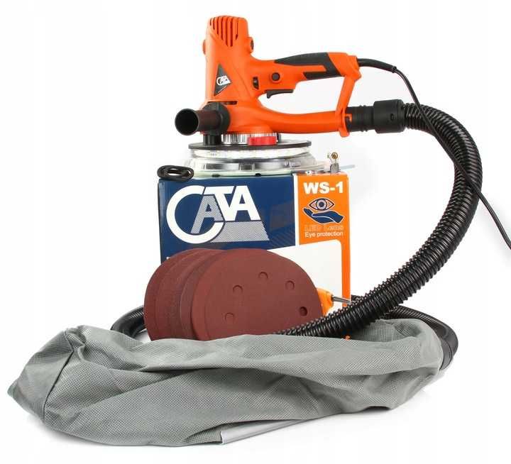 SZLIFIERKA DO GIPSU Tynku Gładzi 180MM Led + 6 x Papier Ścierny