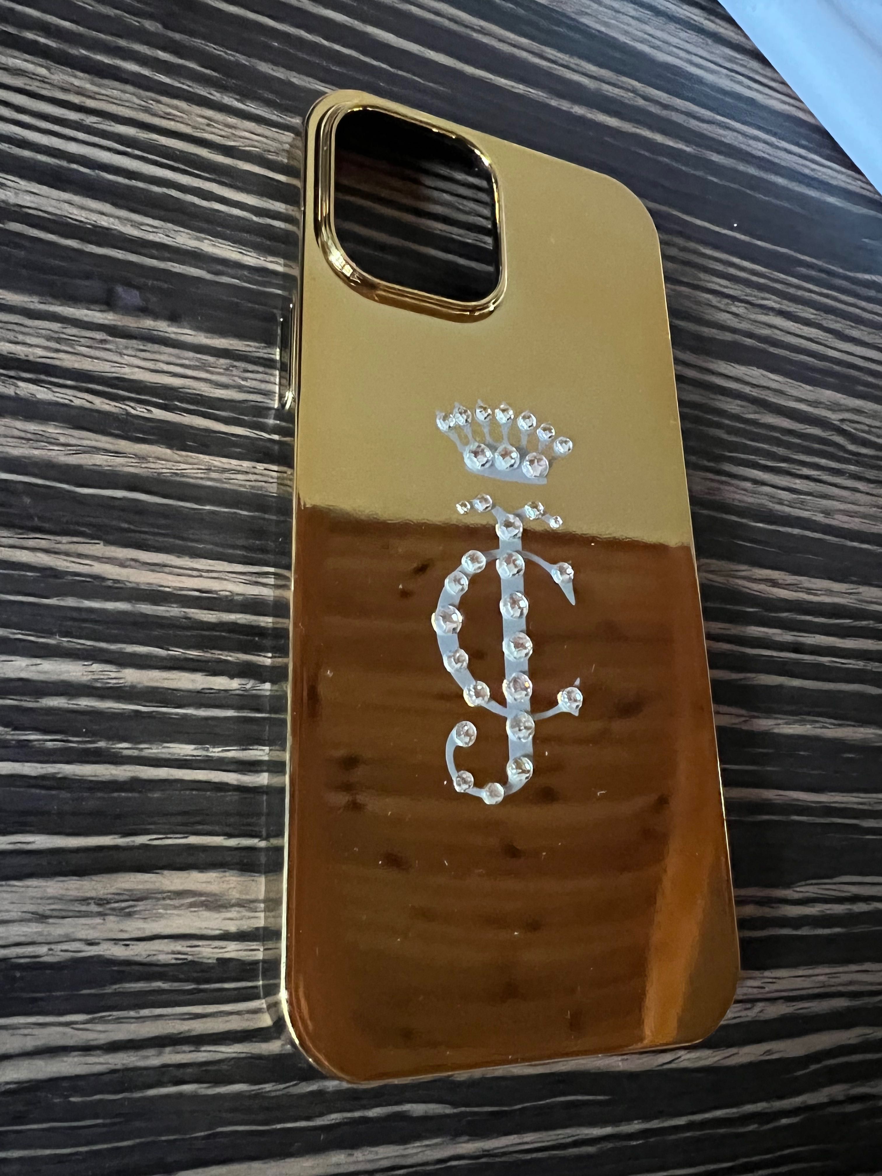 iPhone 12 Pro max gold case etui Juicy Couture kryształki