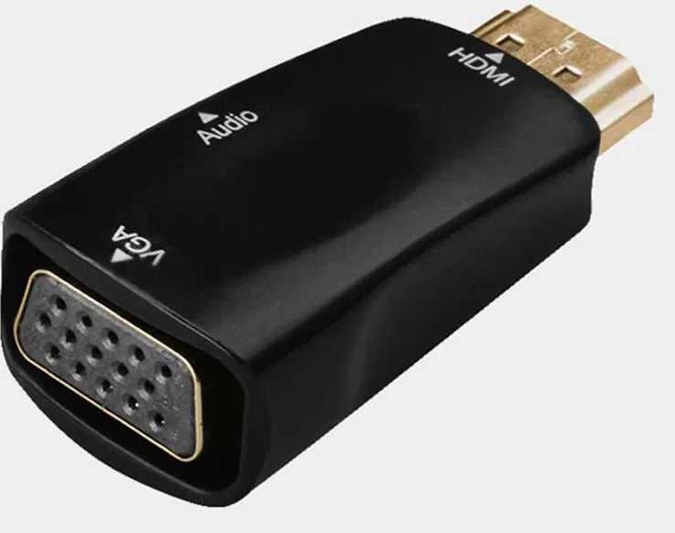 Adaptador mini conversor HDMI para VGA HDMI2VGA NOVO com Audio NOVO