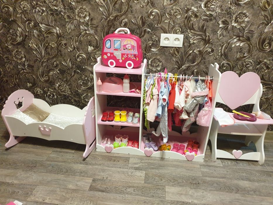 мебель шкаф кровать стул для кормления куклы беби борн baby born