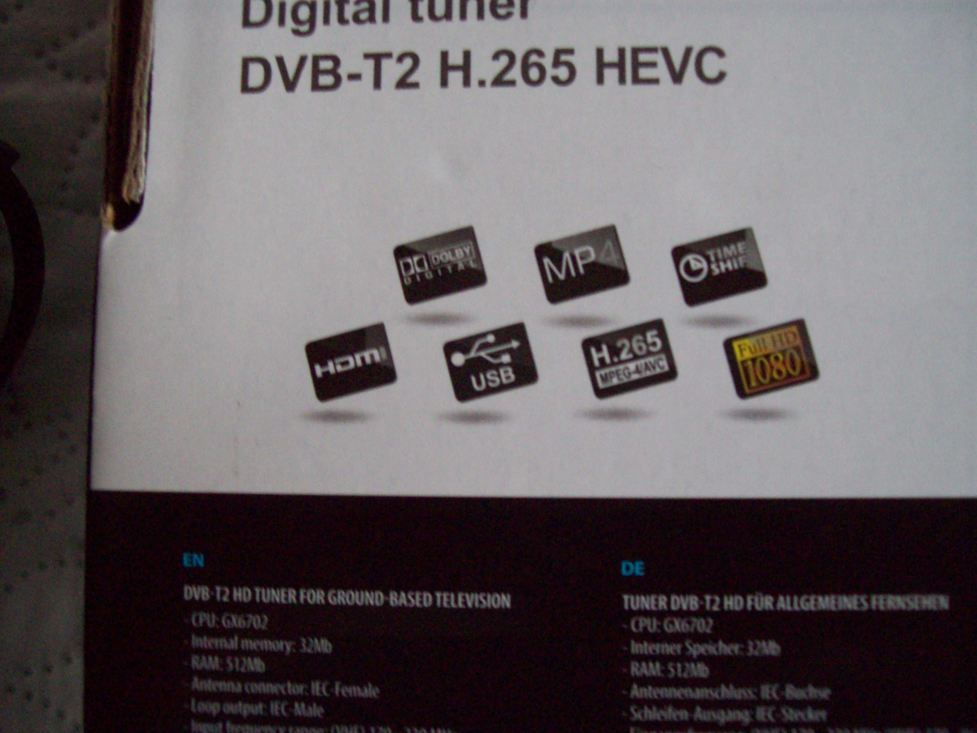 Dekoder tuner DVB T/T2 H.265 HEVC