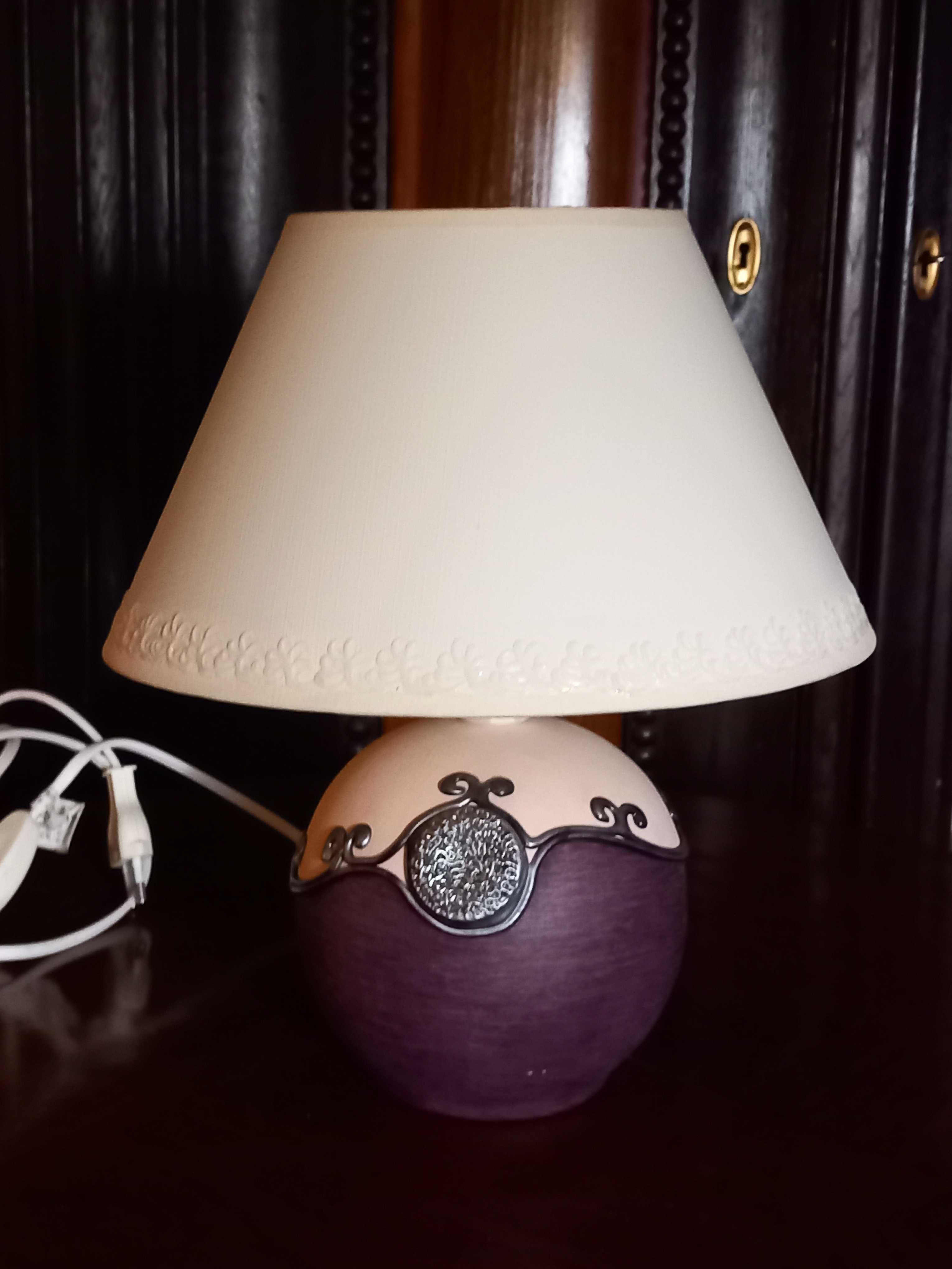 Lampa ceramiczna recznie zdobiona