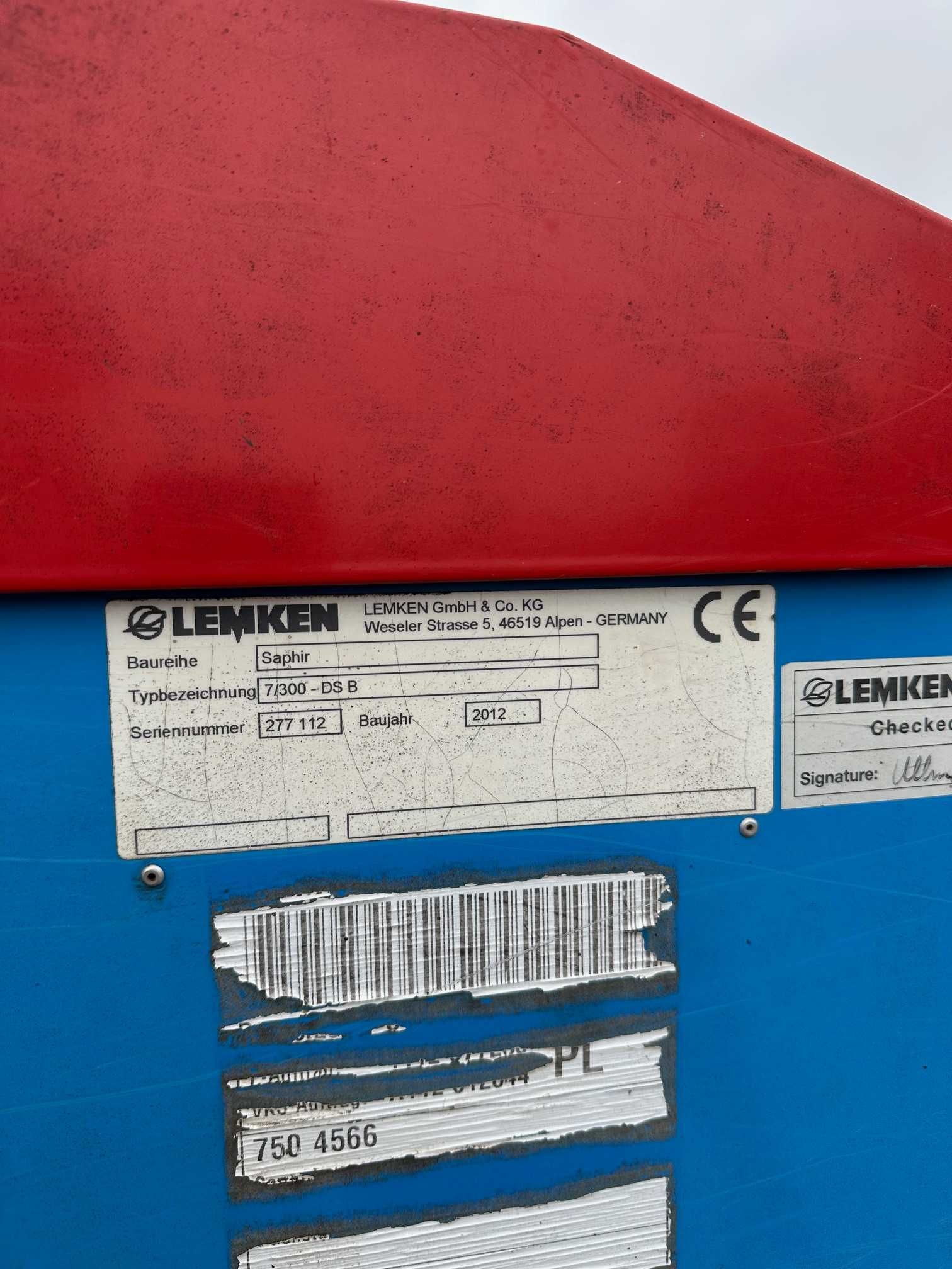Agregat uprawowo siewny Lemken Saphir 7 , szer . 3m / 82 tyś netto